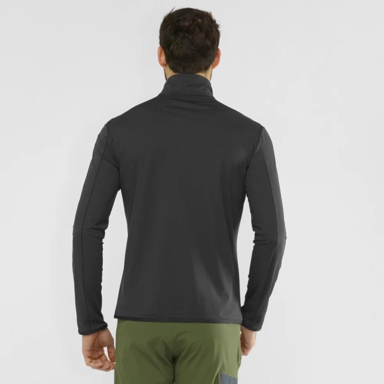 Pánské Mikiny Salomon Essential Lightwarm Half Zip Černé | CZ 70UWASO